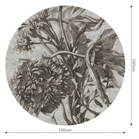 Grey Flower – Tapeta Koło Standard