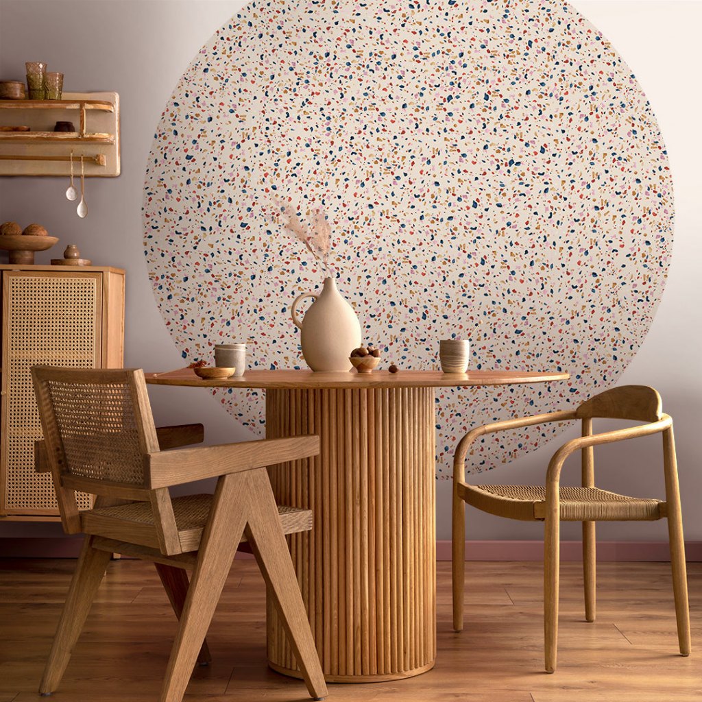 Terrazzo Pink – Tapeta Koło Standard
