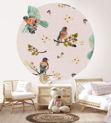 Uccello Cantante Pink – Tapeta Koło Standard
