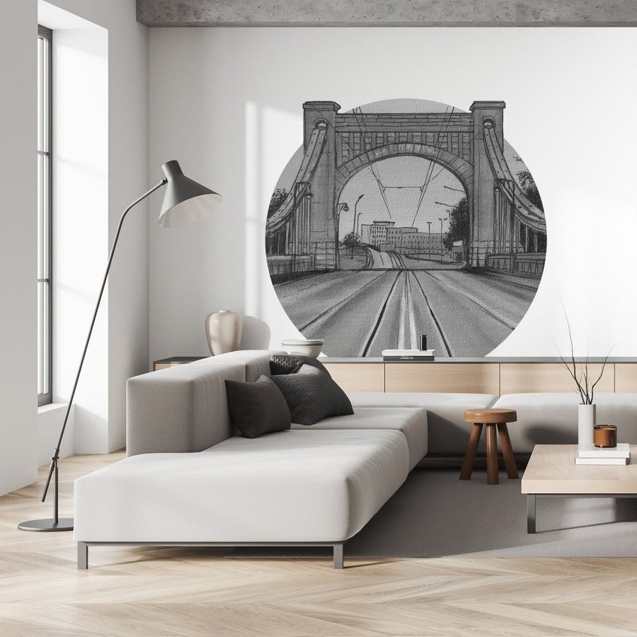 Bridge B&W – Tapeta Koło Standard