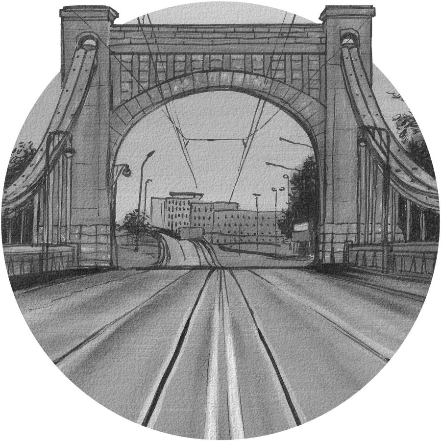 Bridge B&W – Tapeta Koło Standard