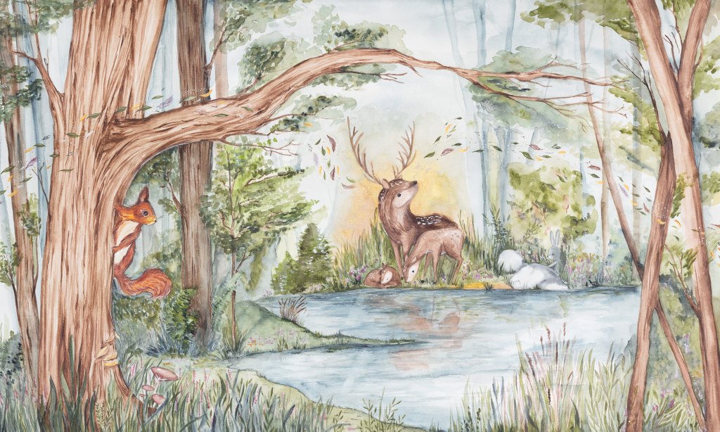 Deer Friends – Tapeta na wymiar