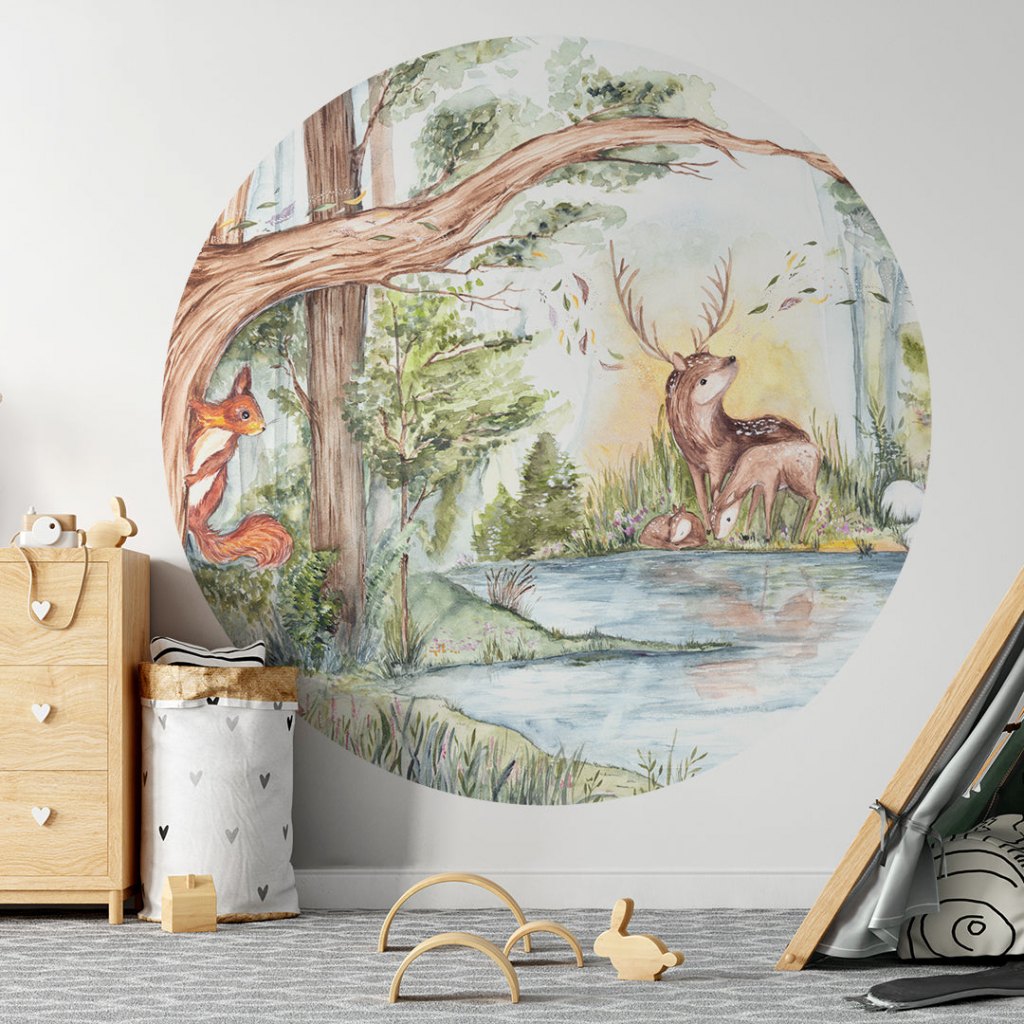 Deer Friends – Tapeta Koło Standard
