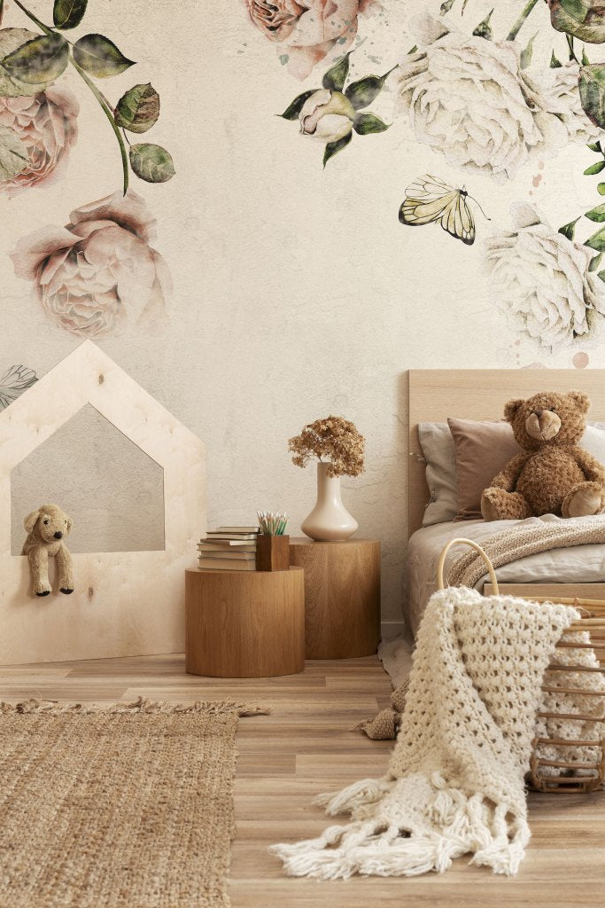 Rose Dream White – Tapeta na wymiar