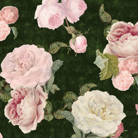 Roses Dark Green – Tapeta na wymiar