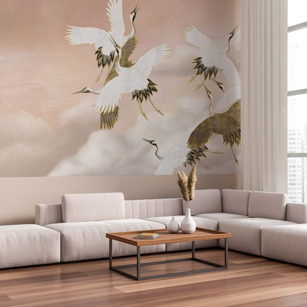 Taupe Tsuru – Tapeta na wymiar