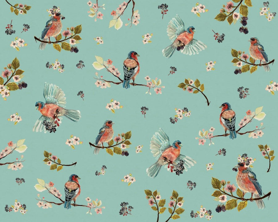 Uccello Cantante Mint – Tapeta na wymiar