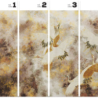 Beige Tsuru – Tapeta w rolkach