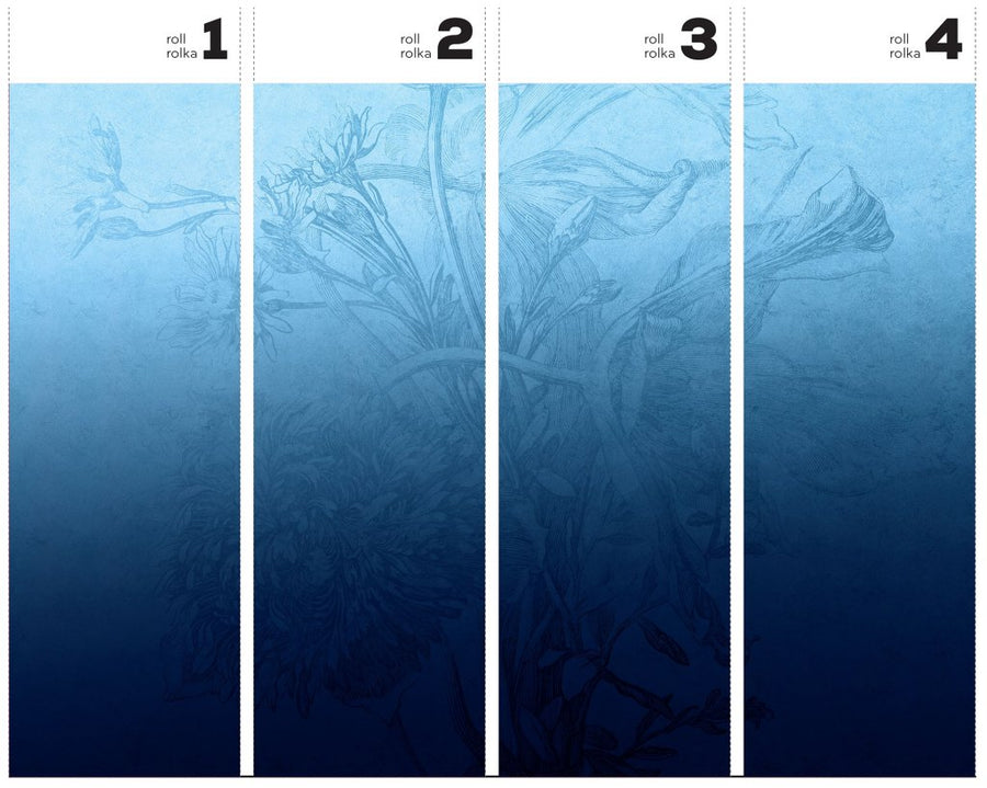 Blue Ombre Flower – Tapeta w rolkach