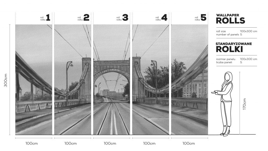 Bridge B&W – Tapeta w rolkach
