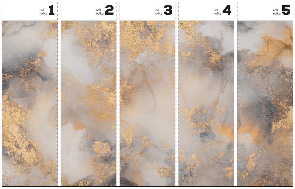 Dolce Vita Grey&Gold – Tapeta w rolkach