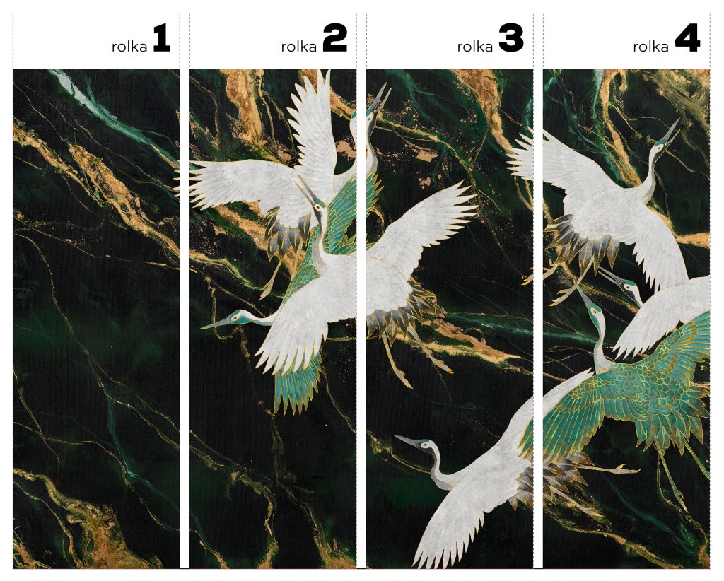 Emerald Tsuru – Tapeta w rolkach