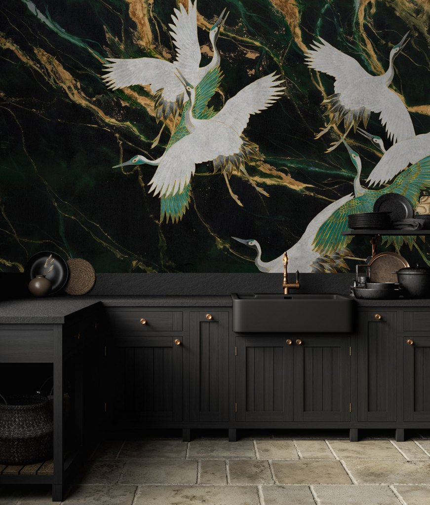 Emerald Tsuru – Tapeta w rolkach