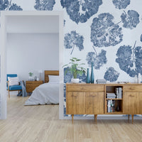 Foglia Navy – Tapeta w rolkach