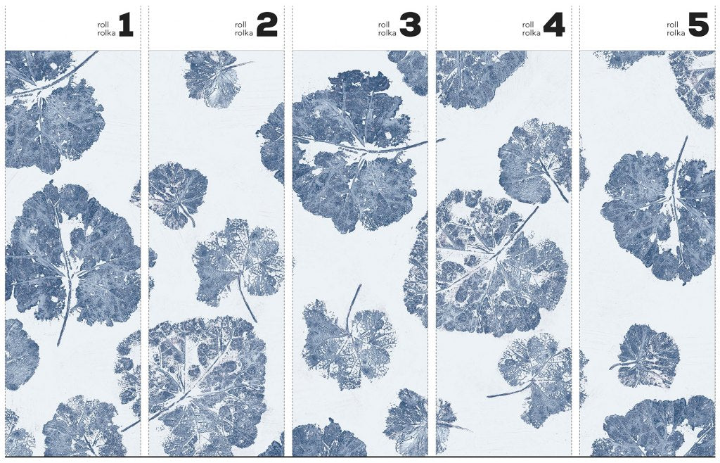 Foglia Navy – Tapeta w rolkach