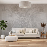 Grey Ombre Flower – Tapeta w rolkach