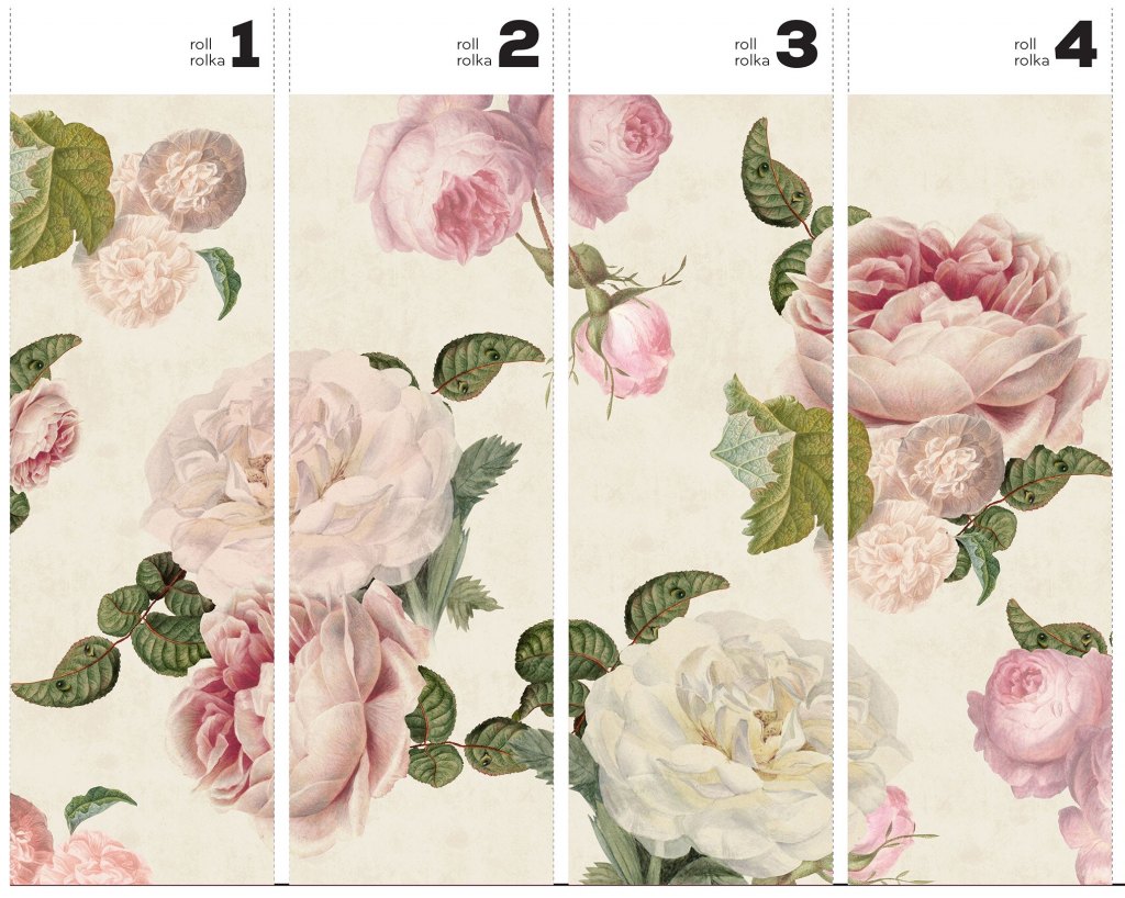 Roses Cream – Tapeta w rolkach