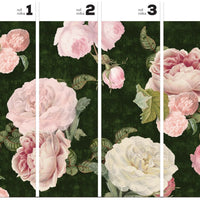 Roses Dark Green – Tapeta w rolkach