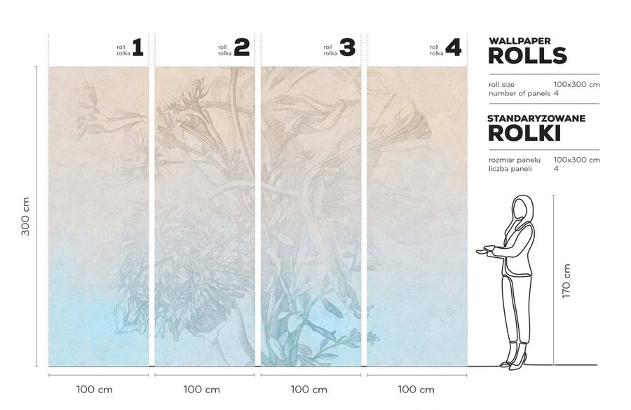 Sisal Ombre Flower – Tapeta w rolkach