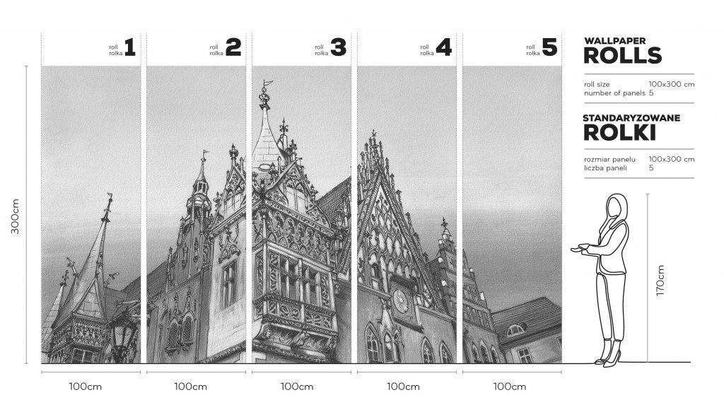 Town hall B&W – Tapeta w rolkach