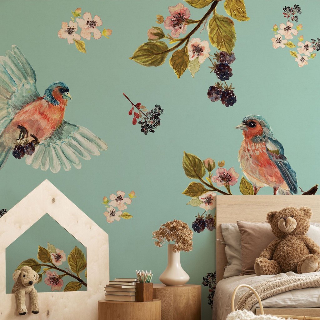 Uccello Cantante Mint – Tapeta w rolkach