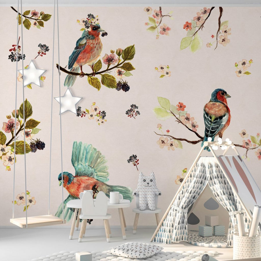 Uccello Cantante Pink – Tapeta w rolkach