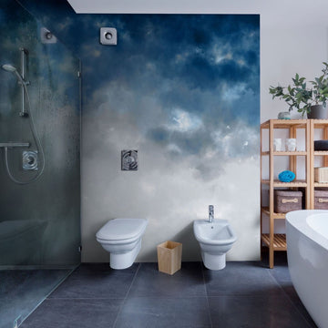 Watercolor Ombre Blue&Grey – Tapeta w rolkach