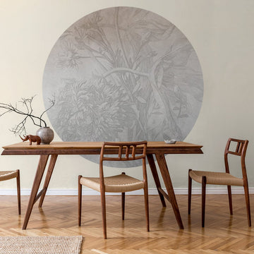 Grey Ombre Flower – Tapeta Koło Standard