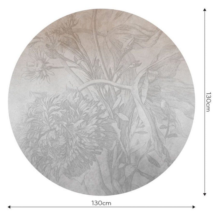 Grey Ombre Flower – Tapeta Koło Standard