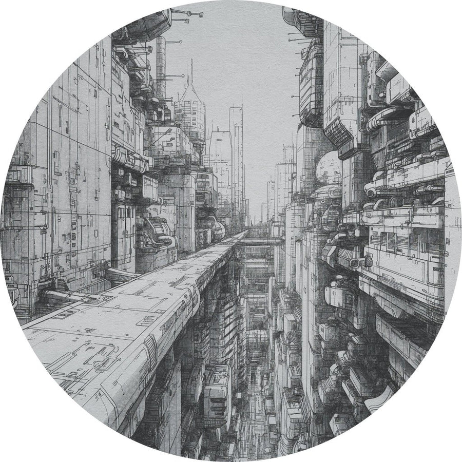 Cyber City – Tapeta Koło Standard