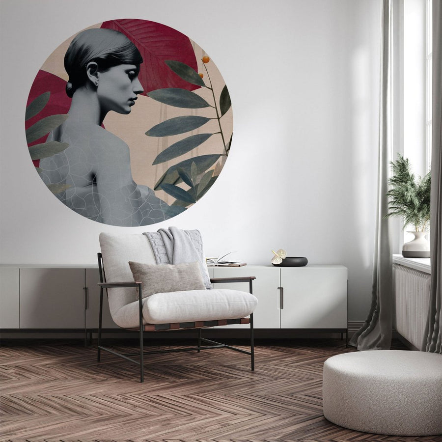 Onna Burgundy – Tapeta Koło Standard