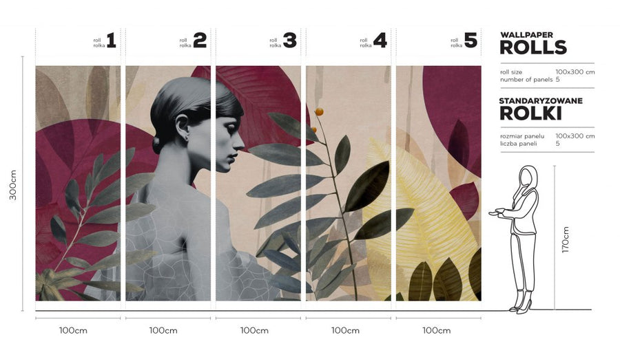 Onna Burgundy – Tapeta w rolkach