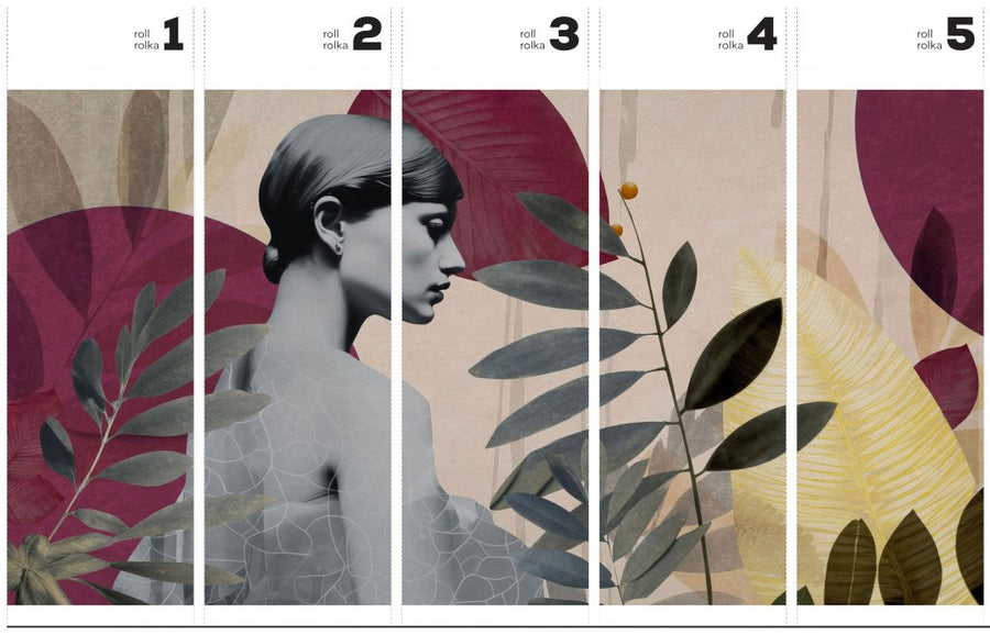 Onna Burgundy – Tapeta w rolkach