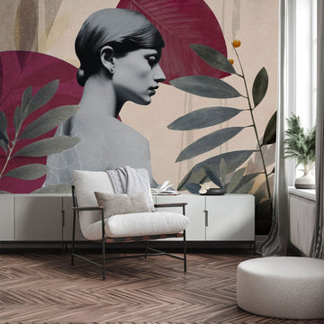 Onna Burgundy – Tapeta na wymiar