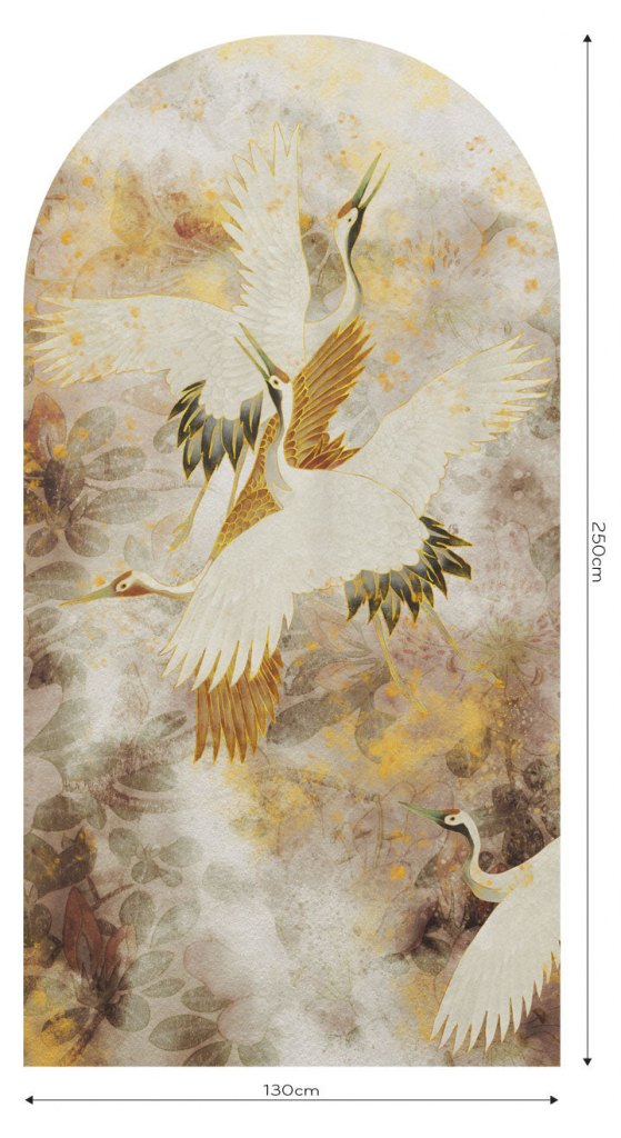Beige Tsuru – Tapeta Łuk Standard