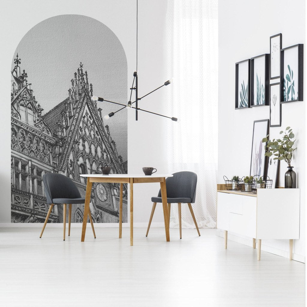 Town Hall B&W – Tapeta Łuk Standard
