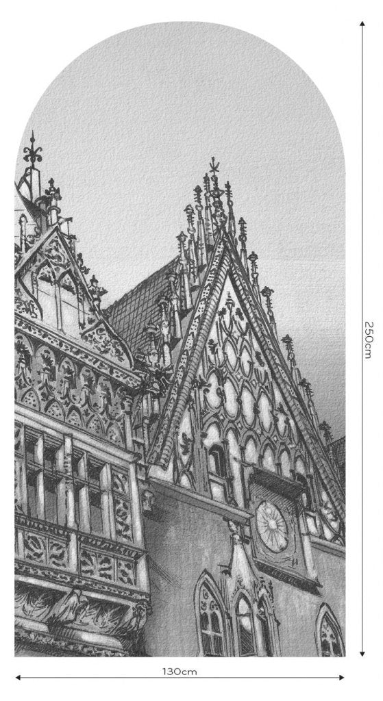 Town Hall B&W – Tapeta Łuk Standard