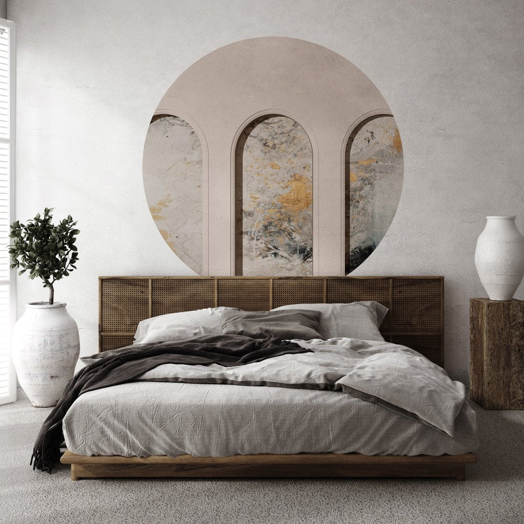 Libra Beige Fog – Tapeta Koło Standard