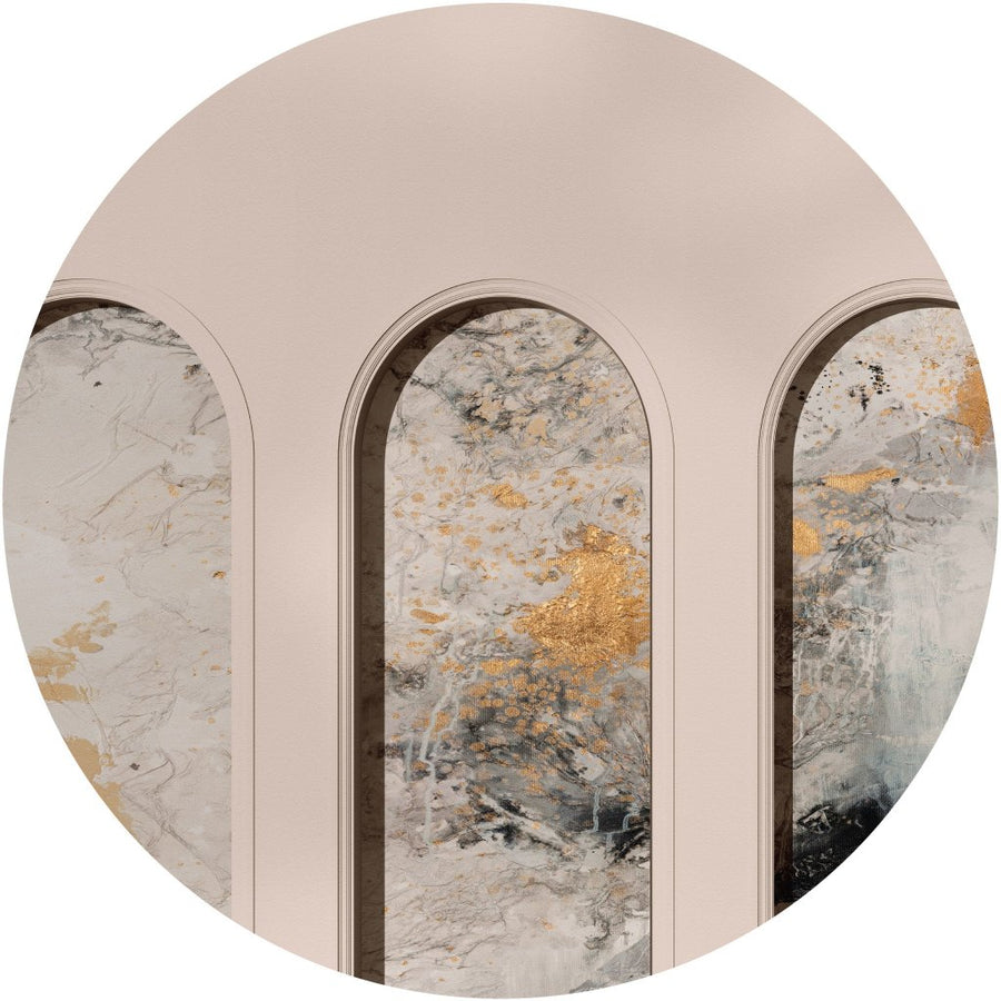 Libra Beige Fog – Tapeta Koło Standard