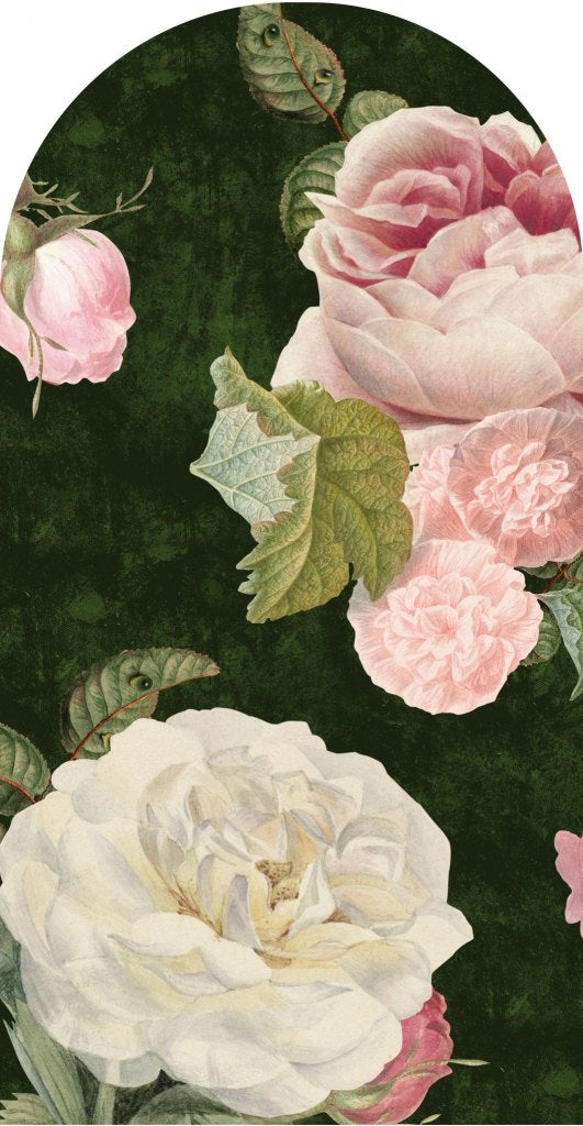 Roses Dark Green – Tapeta Łuk Standard
