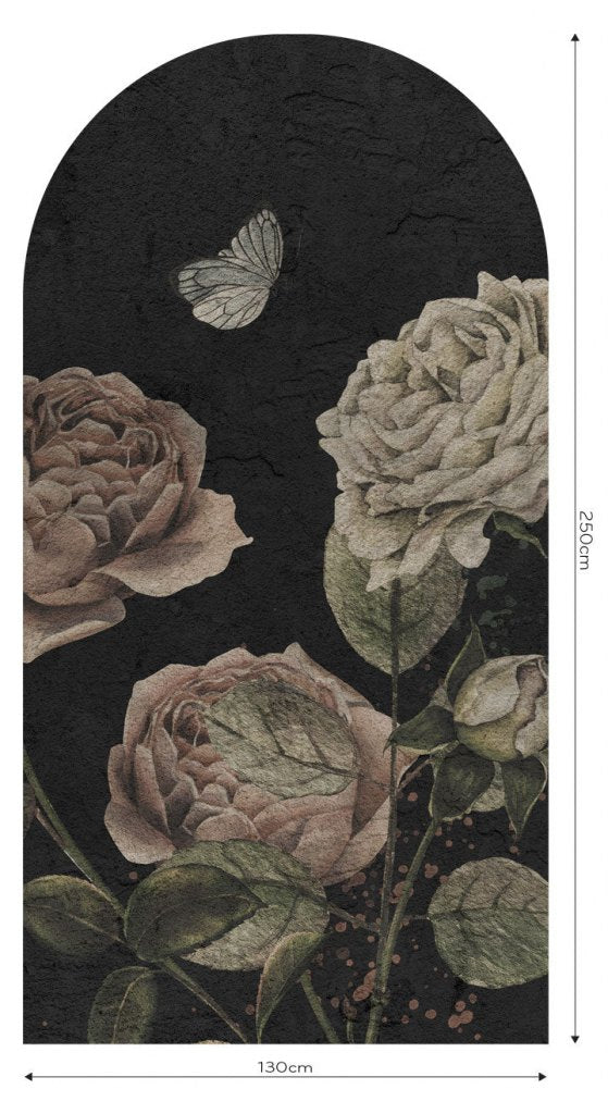 Roses Dark Black – Tapeta Łuk Standard