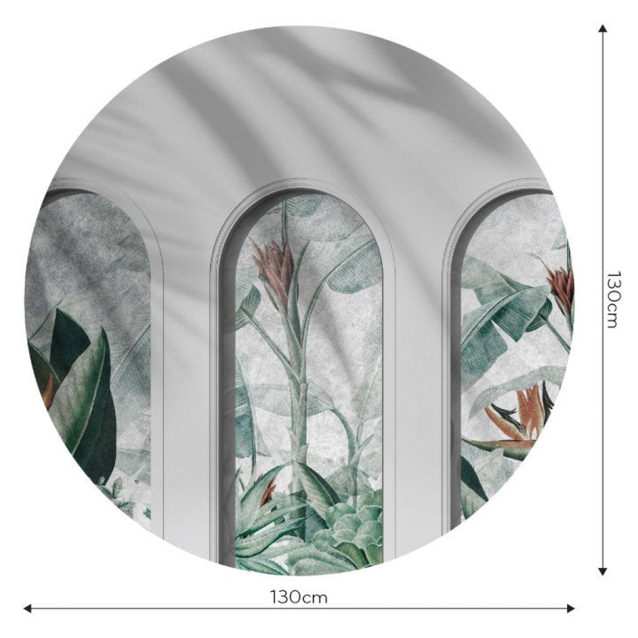 Libra Light Grey Rainforest – Tapeta Koło Standard