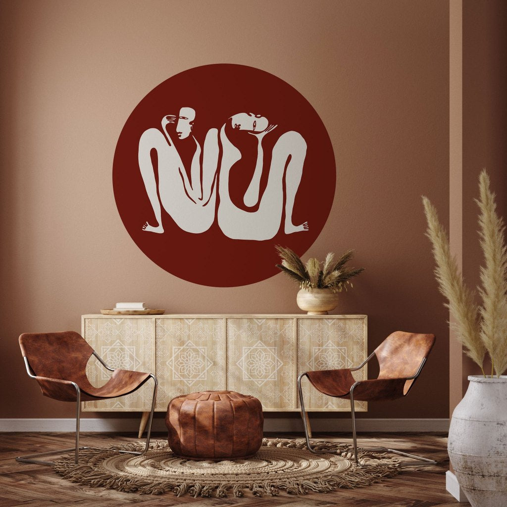 Couple Burgundy – Tapeta Koło Standard