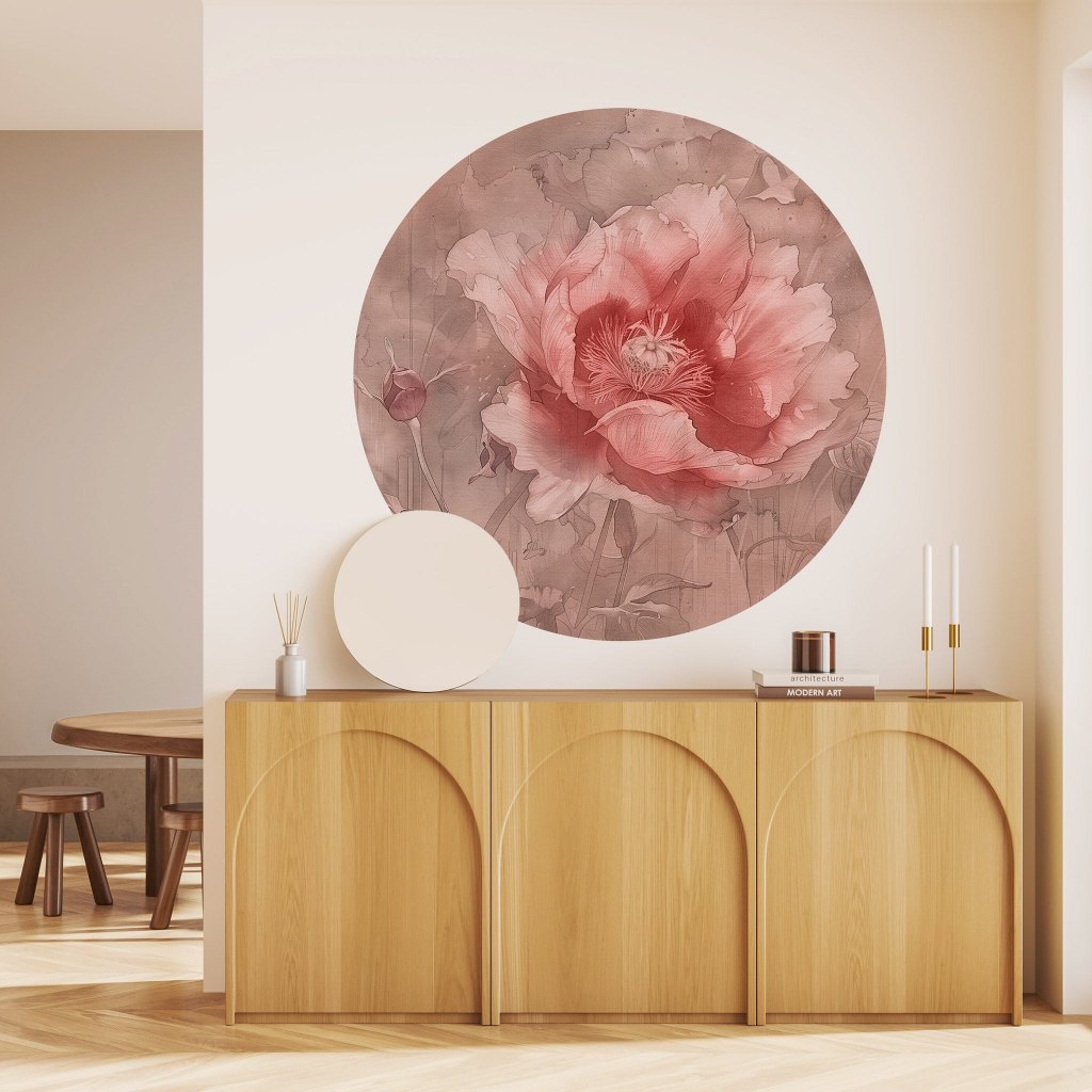 Papaveri Mocha – Tapeta Koło Standard