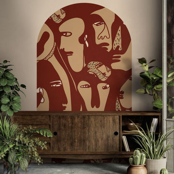 Faces Burgundy – Tapeta Łuk Standard