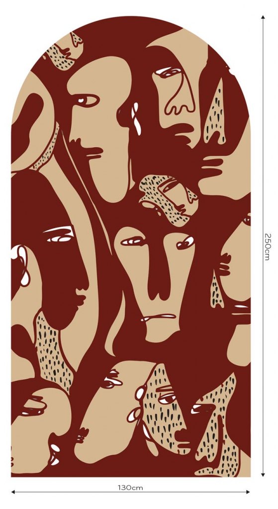 Faces Burgundy – Tapeta Łuk Standard