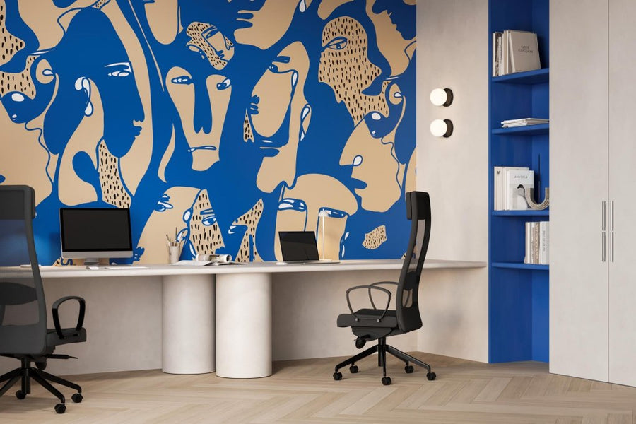 Faces Cobalt – Tapeta na wymiar