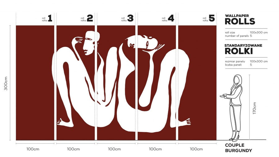 Couple Burgundy – Tapeta w rolkach