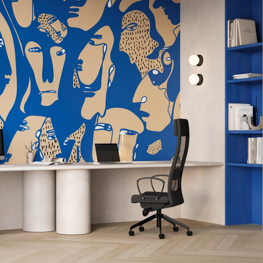 Faces Cobalt – Tapeta w rolkach