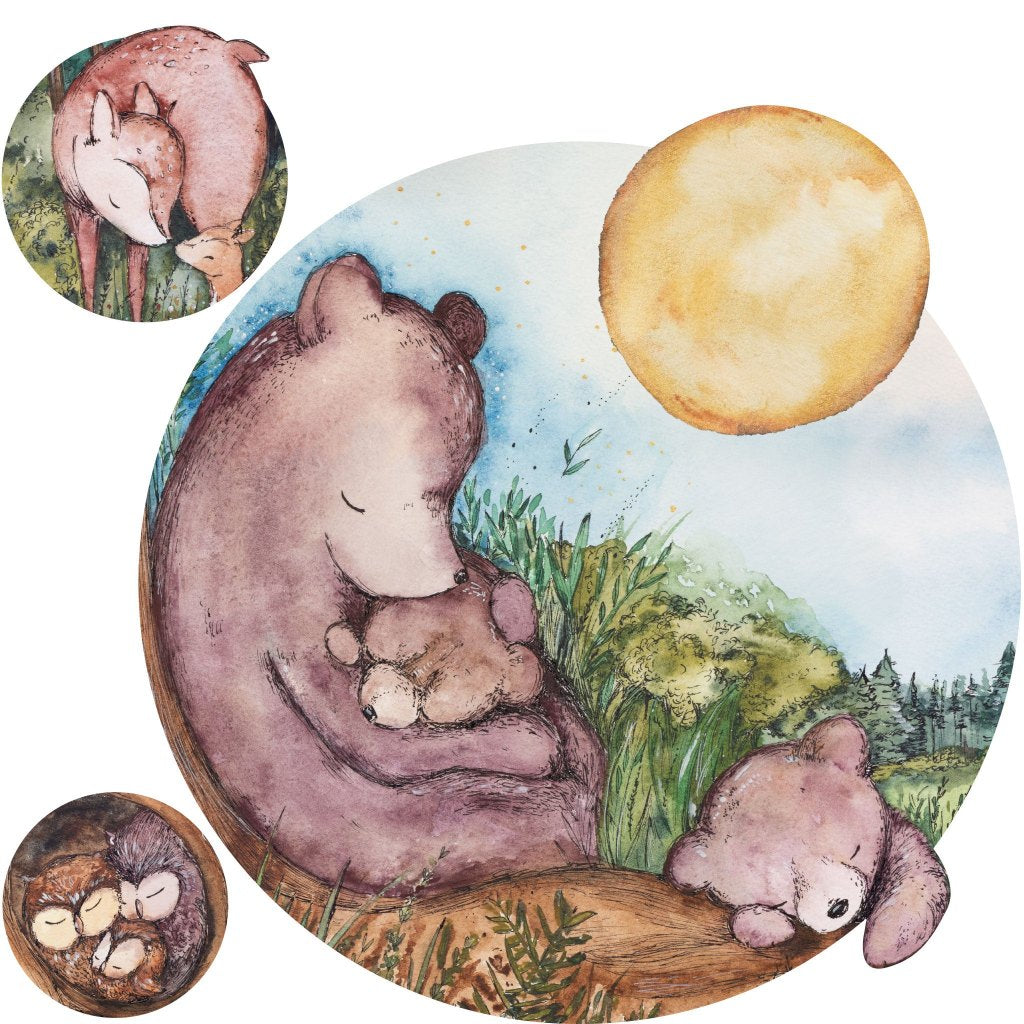 Bears Family – Tapeta Koło Standard